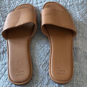 a new day Brown Slide Sandals — Casual Slip-On Comfort